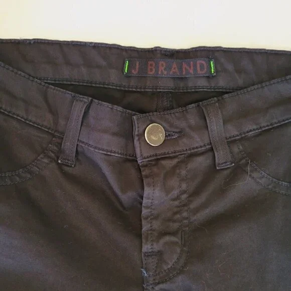 J Brand Skinny Leg Pants With Velvet Tuxedo Stripe Black Womens Size 25 - Picture 5 of 13
